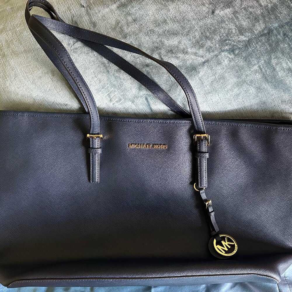 Michael Kors Blue Leather Tote